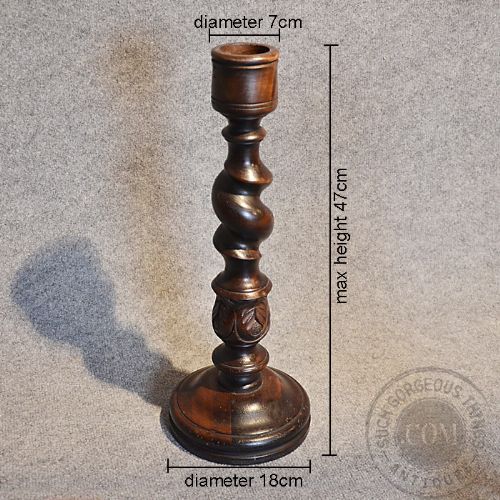 fig 1. Antique Oak Barley Twist Pair of Large Church Candle Sticks Victorian c1900