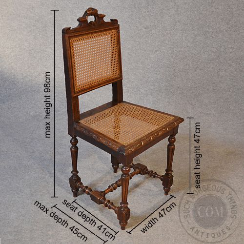 fig 1. Antique Set Oak Table & 6 Bergere Chairs Victorian Kitchen or Dining Suite c1900