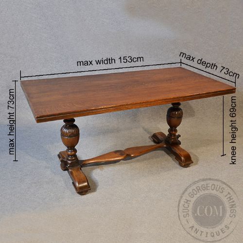 fig 2. Antique Set Oak Table & 6 Bergere Chairs Victorian Kitchen or Dining Suite c1900