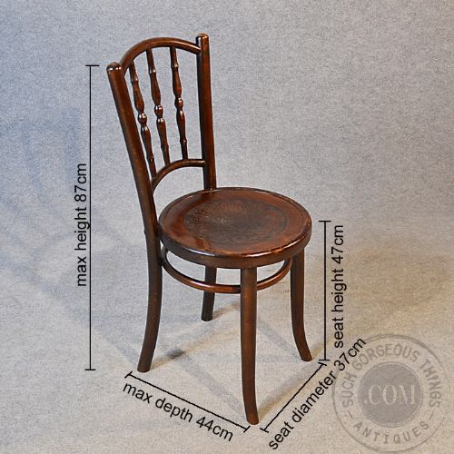 fig 1. Art Deco Bentwood Set of 3 Vintage Kitchen Dining Cafe Chairs Mundus Kohn c1920