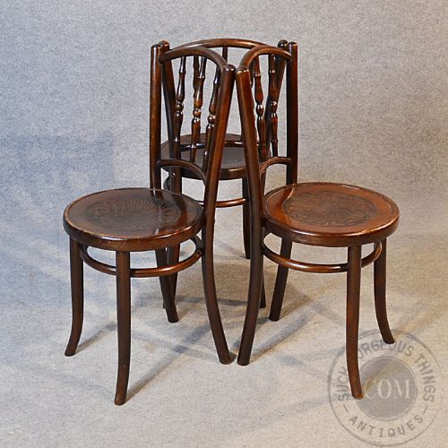 fig 2. Art Deco Bentwood Set of 3 Vintage Kitchen Dining Cafe Chairs Mundus Kohn c1920