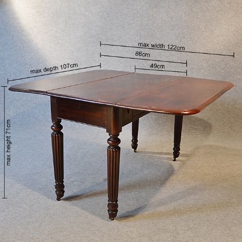 fig 1. Table Antique Regency English Pembroke Dining Mahogany Drop Leaf c1830