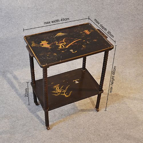 fig 1. Antique What Not Asian Serving Display Table Oriental Ebonised c1900