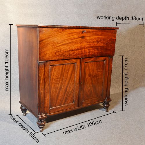 fig 1. Cabinet Secretaire Writing Desk English Regency Bureau Abattant Escritoire c1820