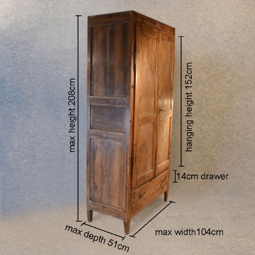 fig 1. Wardrobe Antique Pine French Quality Vintage Cupboard Double c1900