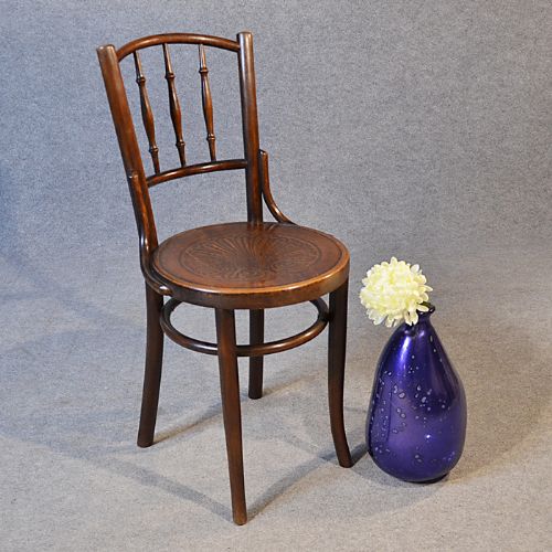 Art Deco Bentwood Kitchen Dining Cafe Chair Embossed Seat C1930