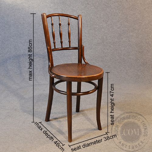 fig 1. Art Deco Bentwood Kitchen Dining Cafe Chair Embossed Seat c1930