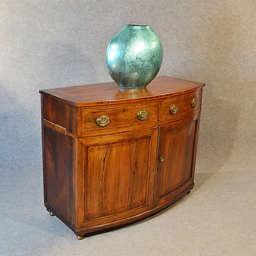 Cabinet English Georgian Cupboard Quality Antique Bow Front Burr Walnut C1800