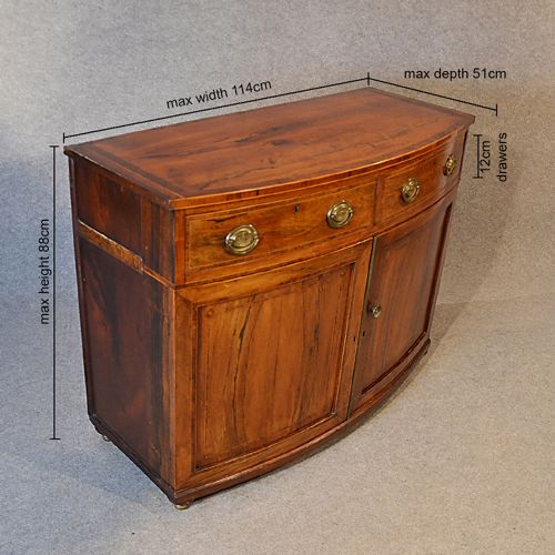 fig 1. Cabinet English Georgian Cupboard Quality Antique Bow Front Burr Walnut c1800
