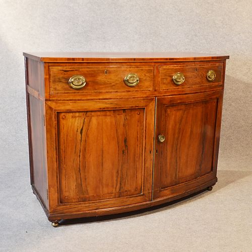 fig 3. Cabinet English Georgian Cupboard Quality Antique Bow Front Burr Walnut c1800