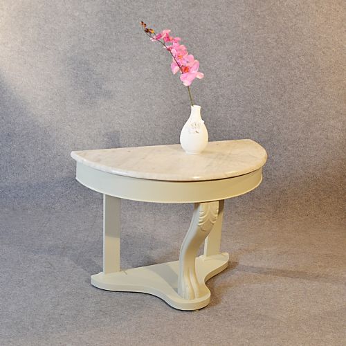 Console Table Victorian Antique Marble Demi Lune C1870