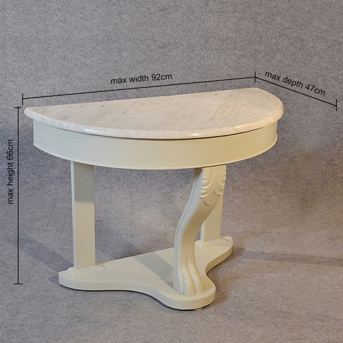 fig 1. Console Table Victorian Antique Marble Demi Lune c1870