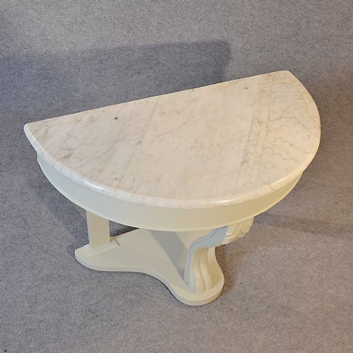 fig 2. Console Table Victorian Antique Marble Demi Lune c1870