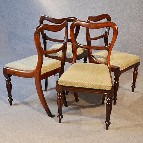 fig 2. Antique Rosewood Dining Chairs English William IV Quality Set 4 Four c1835