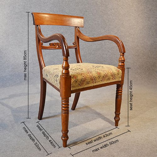 fig 1. Antique Desk Study Chair Carver Armchair English Victorian Mahogany c1880