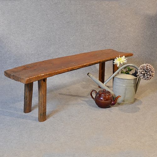 Antique Bench Seat in Teak 5' Quality Rustic Country 18th Century