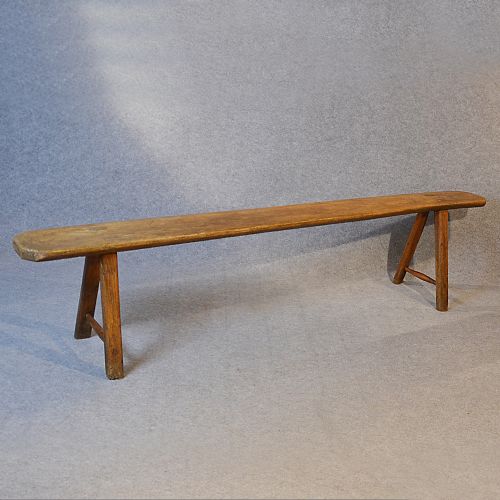 fig 2. Antique Bench Seat Long Ash Form Quality Rustic Country Victorian c1850