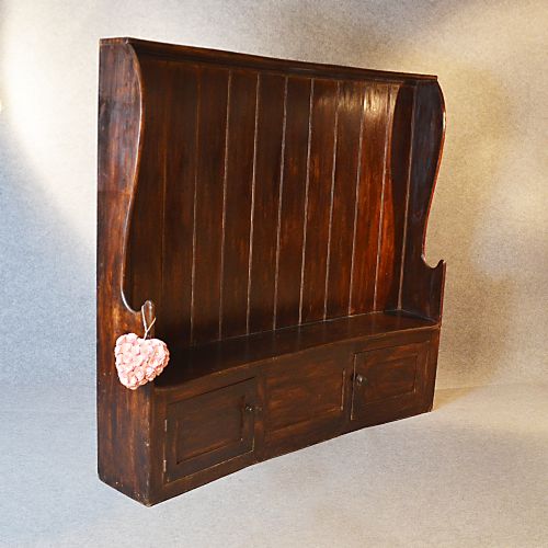 Antique Settle Bench Seat Country English Victorian C1870