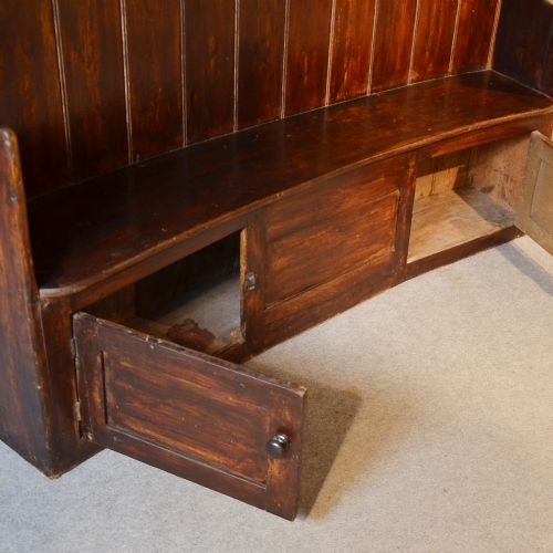 fig 2. Antique Settle Bench Seat Country English Victorian c1870