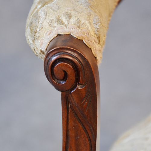 fig 4. Antique Armchair Walnut Victorian English Salon Reading Arm Chair c1870