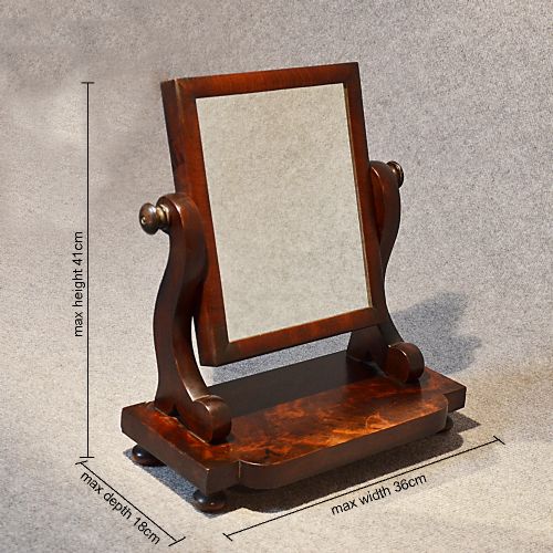 fig 1. Antique Mirror Compact Size Dressing Vanity Swing Cosmetic Toilet English c1850