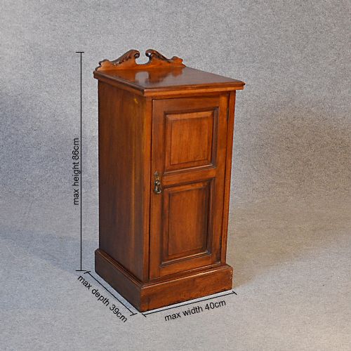 fig 1. Antique Cabinet Narrow Walnut Pot Cupboard Bedside Unit c1900