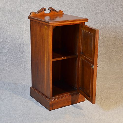 fig 2. Antique Cabinet Narrow Walnut Pot Cupboard Bedside Unit c1900