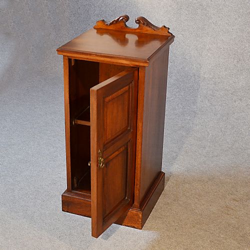 fig 3. Antique Cabinet Narrow Walnut Pot Cupboard Bedside Unit c1900