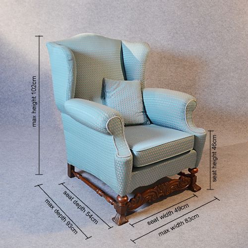 fig 1. Antique Armchair Wingback Wing Arm Chair Victorian English c1900