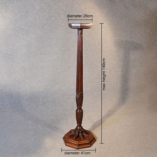 fig 1. Antique Torchere Stand Tripod Plant Lamp Base Mahogany English Regency c1830