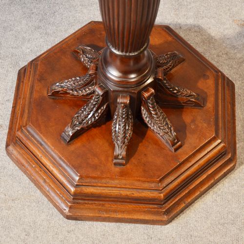 fig 2. Antique Torchere Stand Tripod Plant Lamp Base Mahogany English Regency c1830