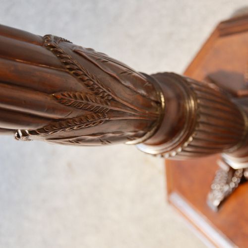fig 3. Antique Torchere Stand Tripod Plant Lamp Base Mahogany English Regency c1830