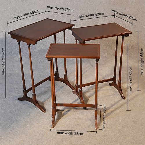 fig 1. Antique Nest Tables Side Occasional English Victorian Mahogany c1900