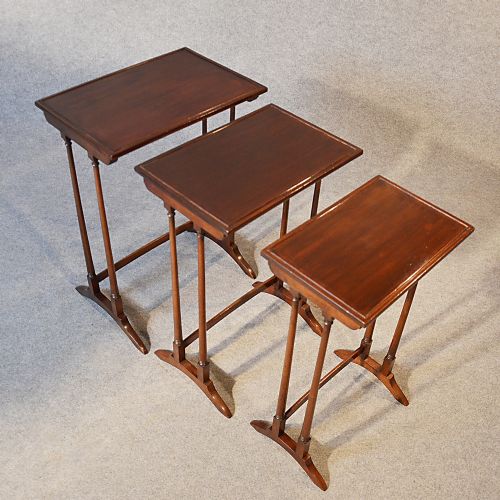 fig 2. Antique Nest Tables Side Occasional English Victorian Mahogany c1900