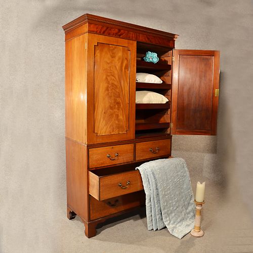 Antique Linen Press Wardrobe Compactum Chest Quality English Victorian C1880