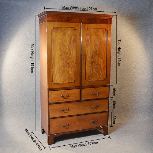 fig 1. Antique Linen Press Wardrobe Compactum Chest Quality English Victorian c1880