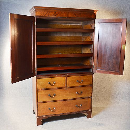 fig 3. Antique Linen Press Wardrobe Compactum Chest Quality English Victorian c1880