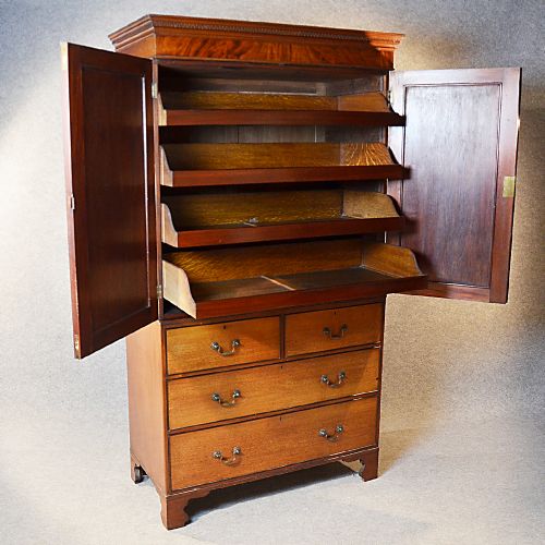 fig 4. Antique Linen Press Wardrobe Compactum Chest Quality English Victorian c1880