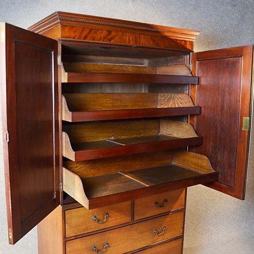 fig 5. Antique Linen Press Wardrobe Compactum Chest Quality English Victorian c1880
