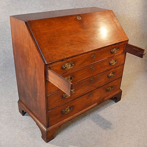 fig 2. Antique Georgian Writing Bureau Large English Mahogany Desk Chest c1780