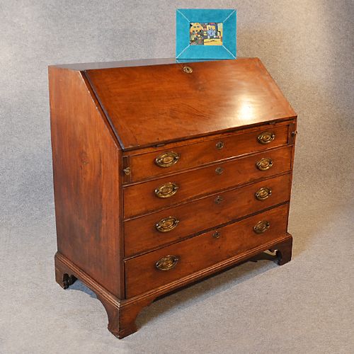 fig 3. Antique Georgian Writing Bureau Large English Mahogany Desk Chest c1780