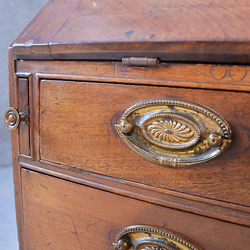 fig 4. Antique Georgian Writing Bureau Large English Mahogany Desk Chest c1780