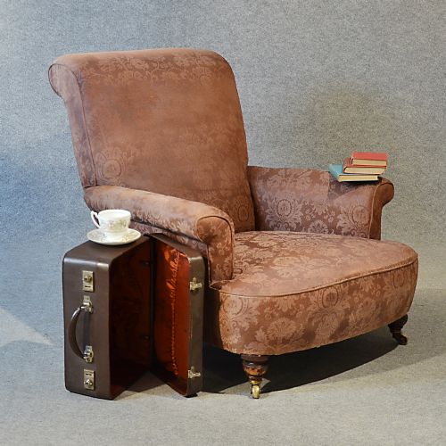 Antique Armchair Club Lounger Chair Victorian English C Hindley and Sons C1870