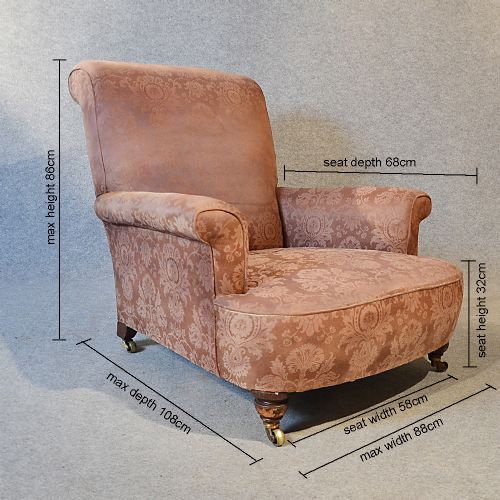 fig 1. Antique Armchair Club Lounger Chair Victorian English C Hindley and Sons c1870