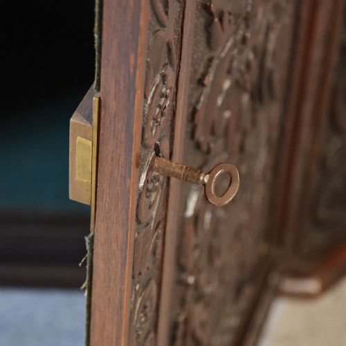 fig 3. Antique Oak Corner Cupboard Carved Country Wall Cabinet English Georgian c1800