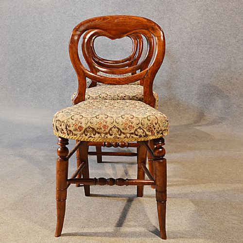 fig 2. Antique Set 4 Four Dining Chairs English Victorian Balloon Back c1880
