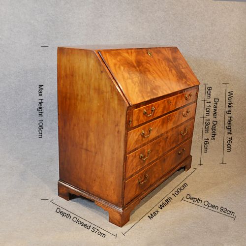 fig 2. Antique Georgian Writing Bureau Large English Desk on Chest Top Quality c1780
