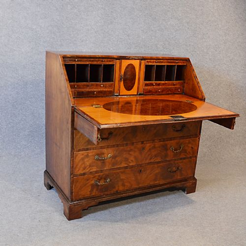 fig 3. Antique Georgian Writing Bureau Large English Desk on Chest Top Quality c1780