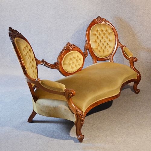 fig 3. Antique Sofa Spoonback Double Ended Couch Settee English Victorian Styled c1920