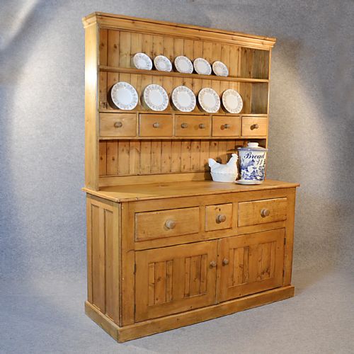 Antique Victorian Pine Dresser Welsh Country Kitchen Display Cabinet C1900